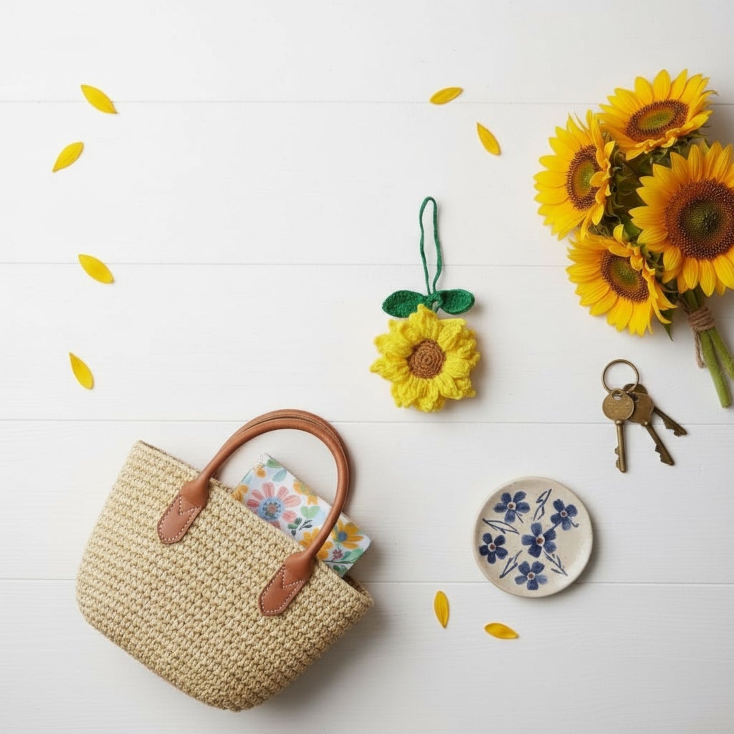 Sunflower Bag Charm